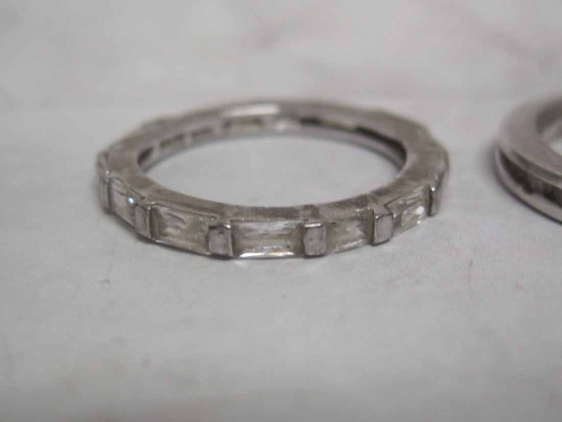 Lot of 3 Sterling Silver Band Rings with Gemstones - 2
