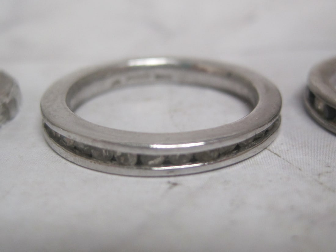 Lot of 3 Sterling Silver Band Rings with Gemstones - 3