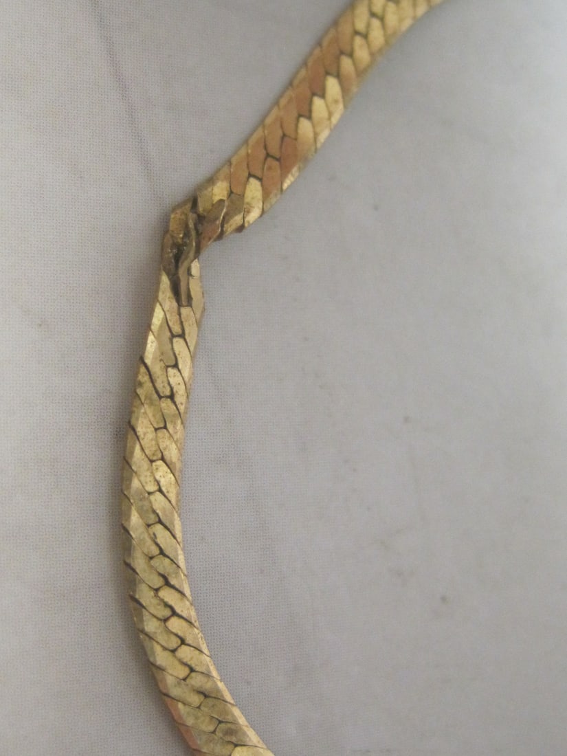 20" 14k Gold Herringbone Necklace - 4