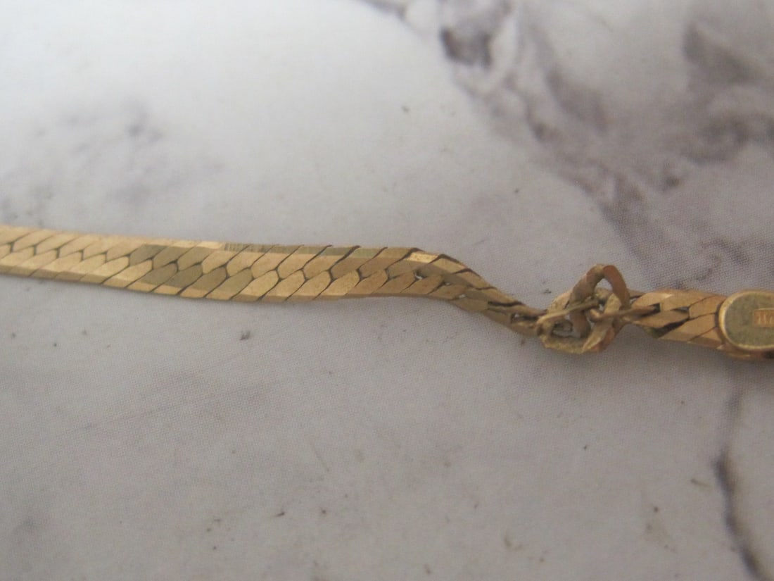 20" 14k Gold Herringbone Necklace - 6