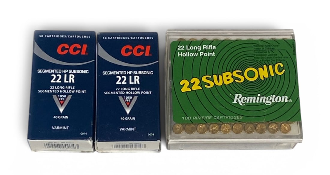 NIB 200rds. of .22 LR HP Ammunition: 100rds. CCI and 100rds. Remington .22 SUBSONIC