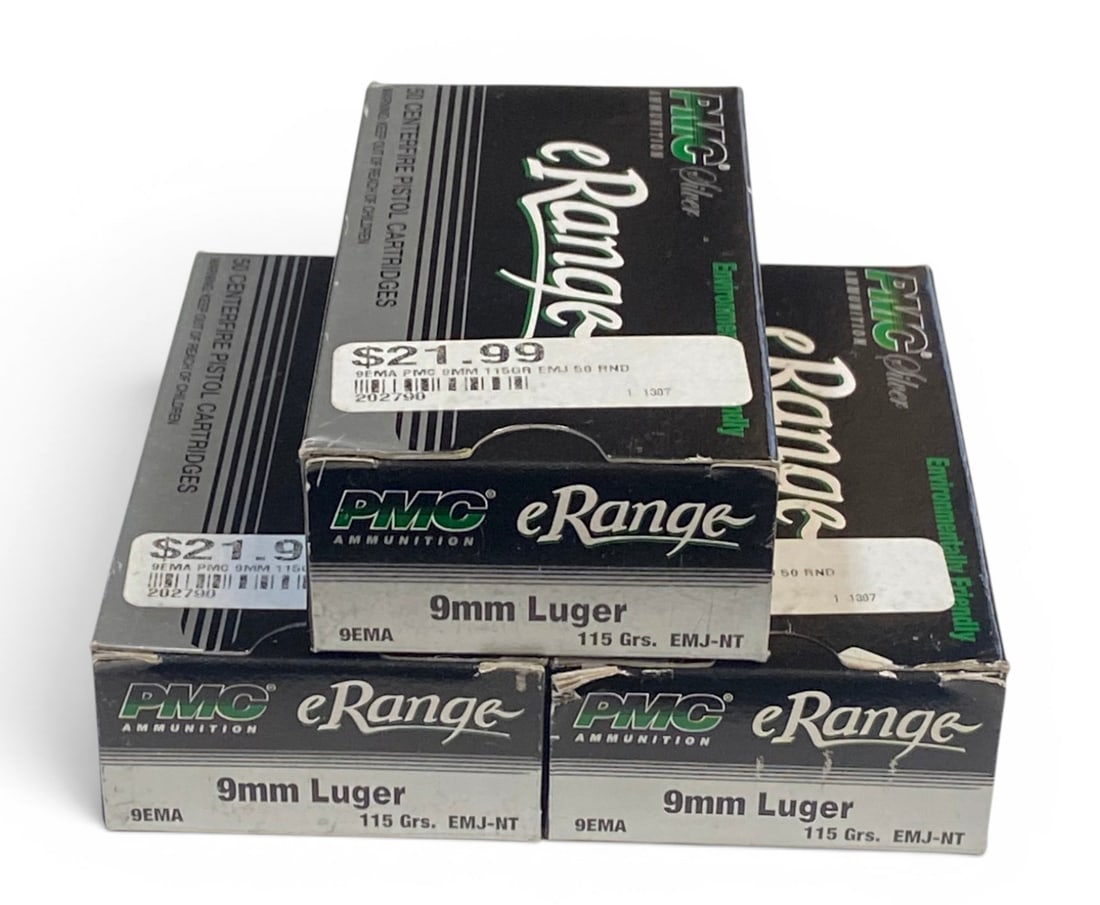 NIB 150rds. of 9mm 115gr. PMC Silver eRange Ammunition: See photo(s)