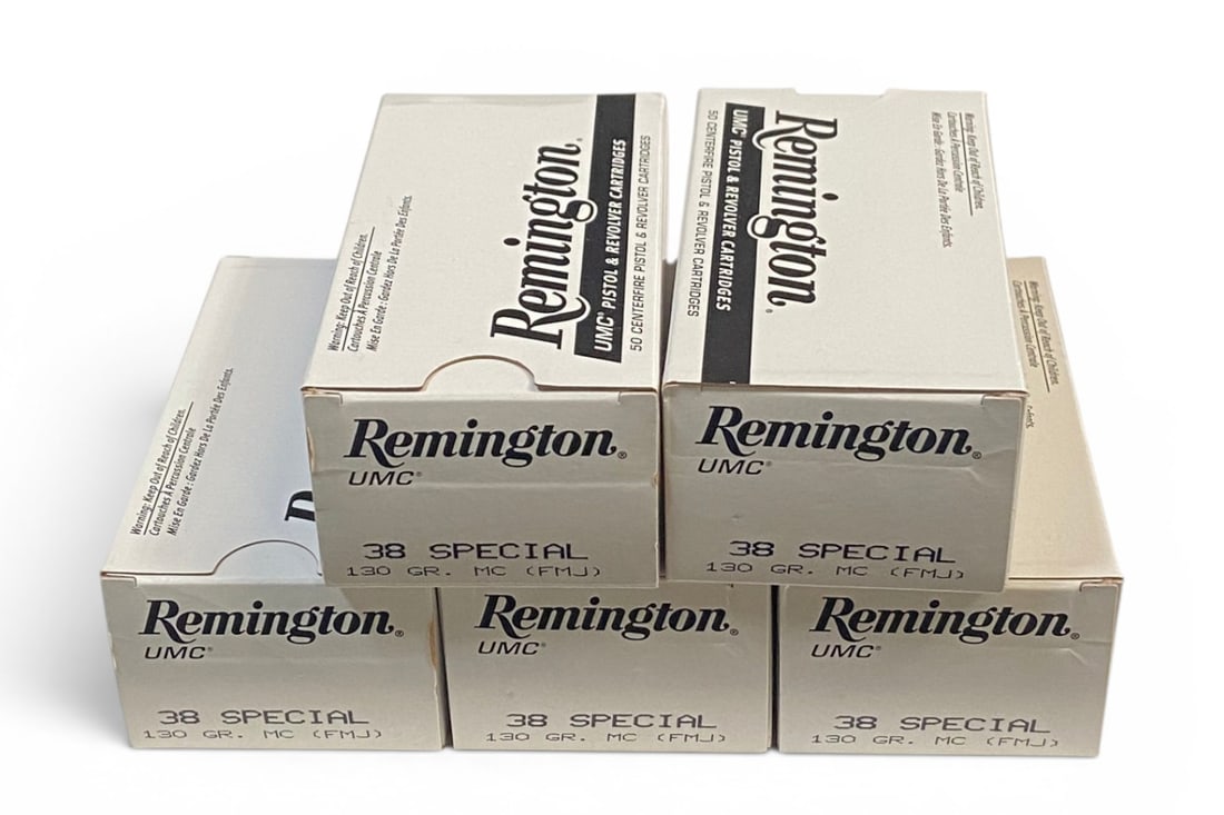 NIB 250rds. of .38 SPECIAL 130gr. FMJ Remington UMC Ammunition: See photo(s)