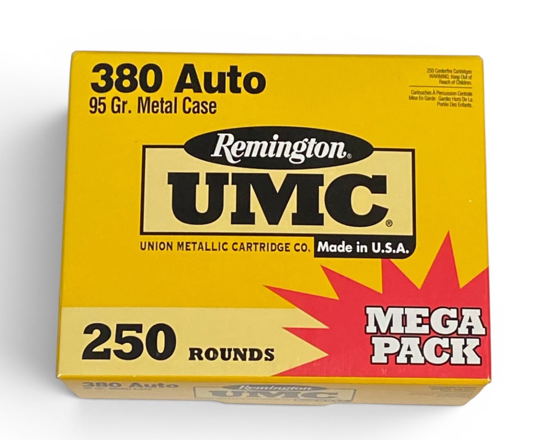 NIB 250rds. of .380 AUTO 95gr. Metal Remington UMC Ammunition: See photo(s)