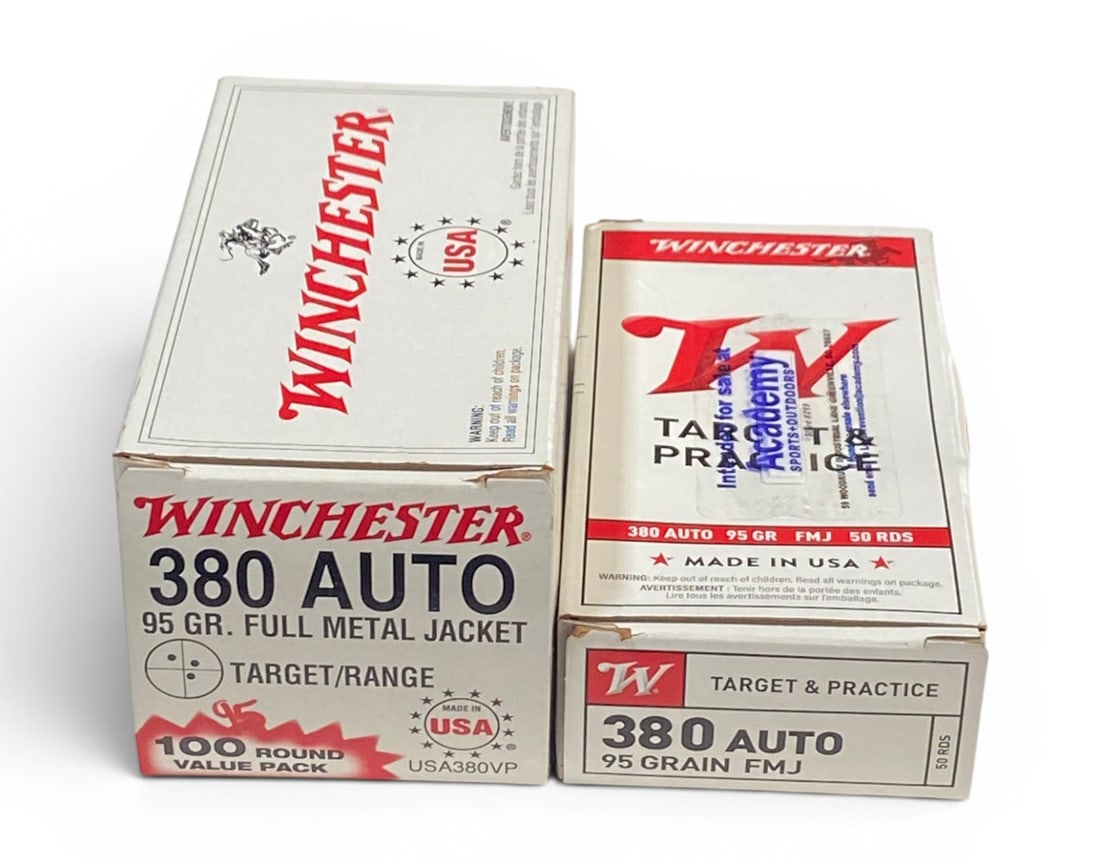 NIB 150rds. of .380 AUTO 95gr. FMJ Winchester Ammunition: See photo(s)