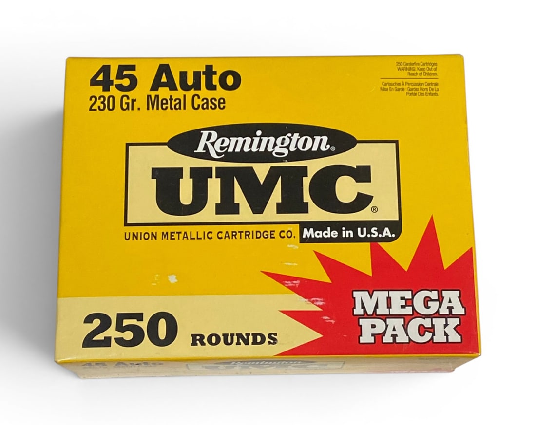 NIB 250rds. of .45 AUTO 230gr. Metal Remington UMC Ammunition: See photo(s)