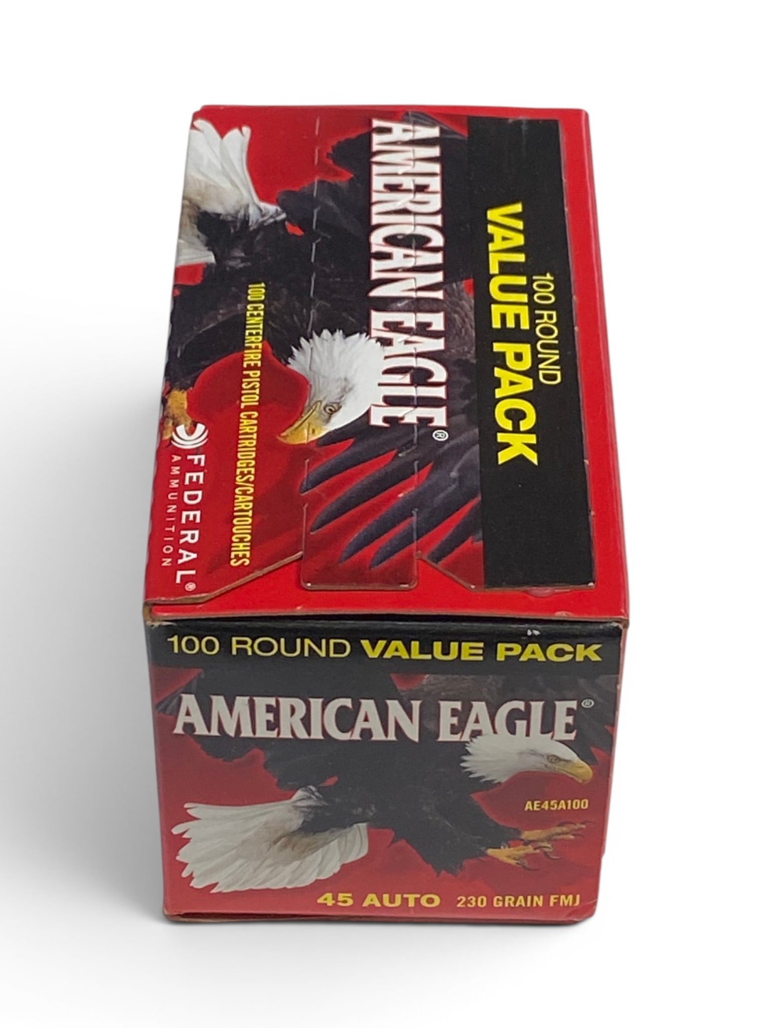 NIB 100rds. of .45 AUTO 230gr. FMJ American Eagle Ammunition: See photo(s)