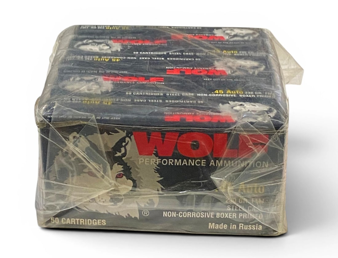 NIB 250rds. of .45 AUTO 230gr. FMJ Steel Wolf Ammunition - 2