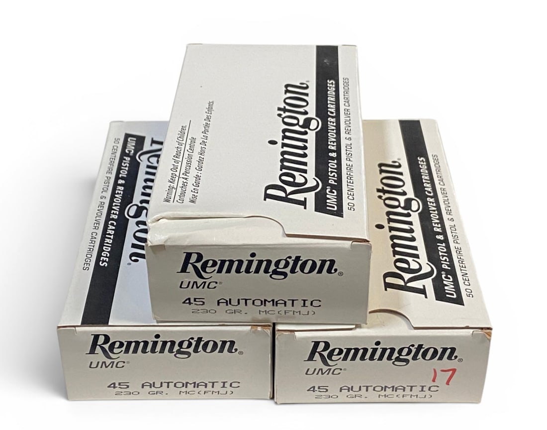 NIB 117rds. of .45 AUTO 230gr. FMJ Remington UMC Ammunition: See photo(s)