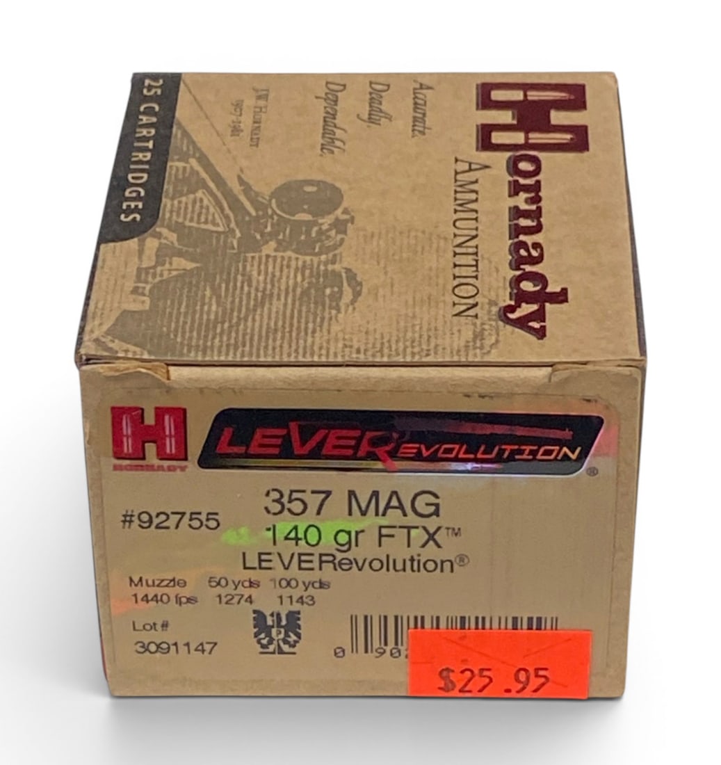 NIB 25rds. of .357 MAGNUM 140gr. Hornady LEVERevolution Ammunition: See photo(s)