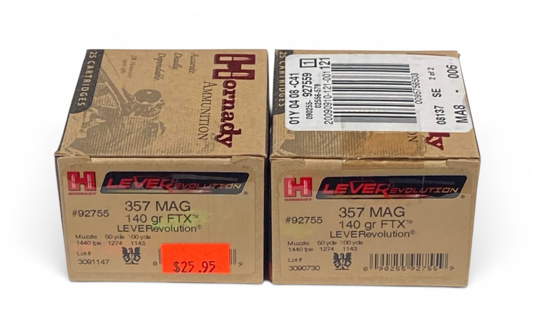 NIB 50rds. of .357 MAGNUM 140gr. Hornady LEVERevolution Ammunition: See photo(s)