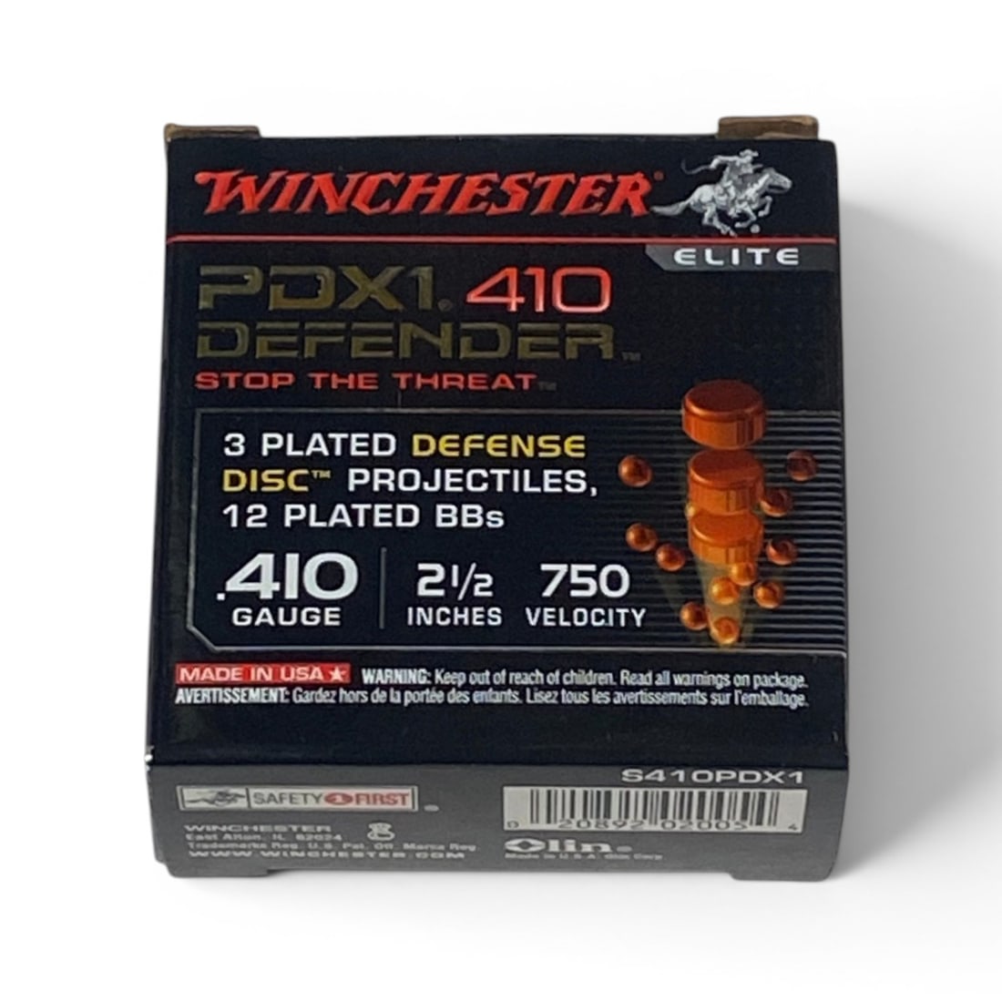 8rds. of .410 2.5” Winchester PDX1 410 Defender Shotgun Ammunition: See photo(s)