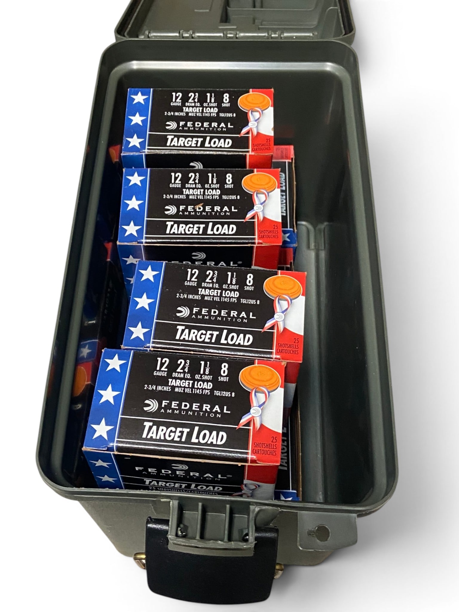NIB 250rds. of 12 GA. 2.75” 8-Shot Federal Target Load Shotgun Ammunition in Oversized Ammo Ca (1 of 3)