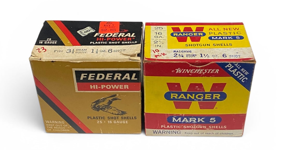 33rds. of Vintage Winchester and Federal 16 GA. 6-Shot Shotgun Ammunition (1 of 2)