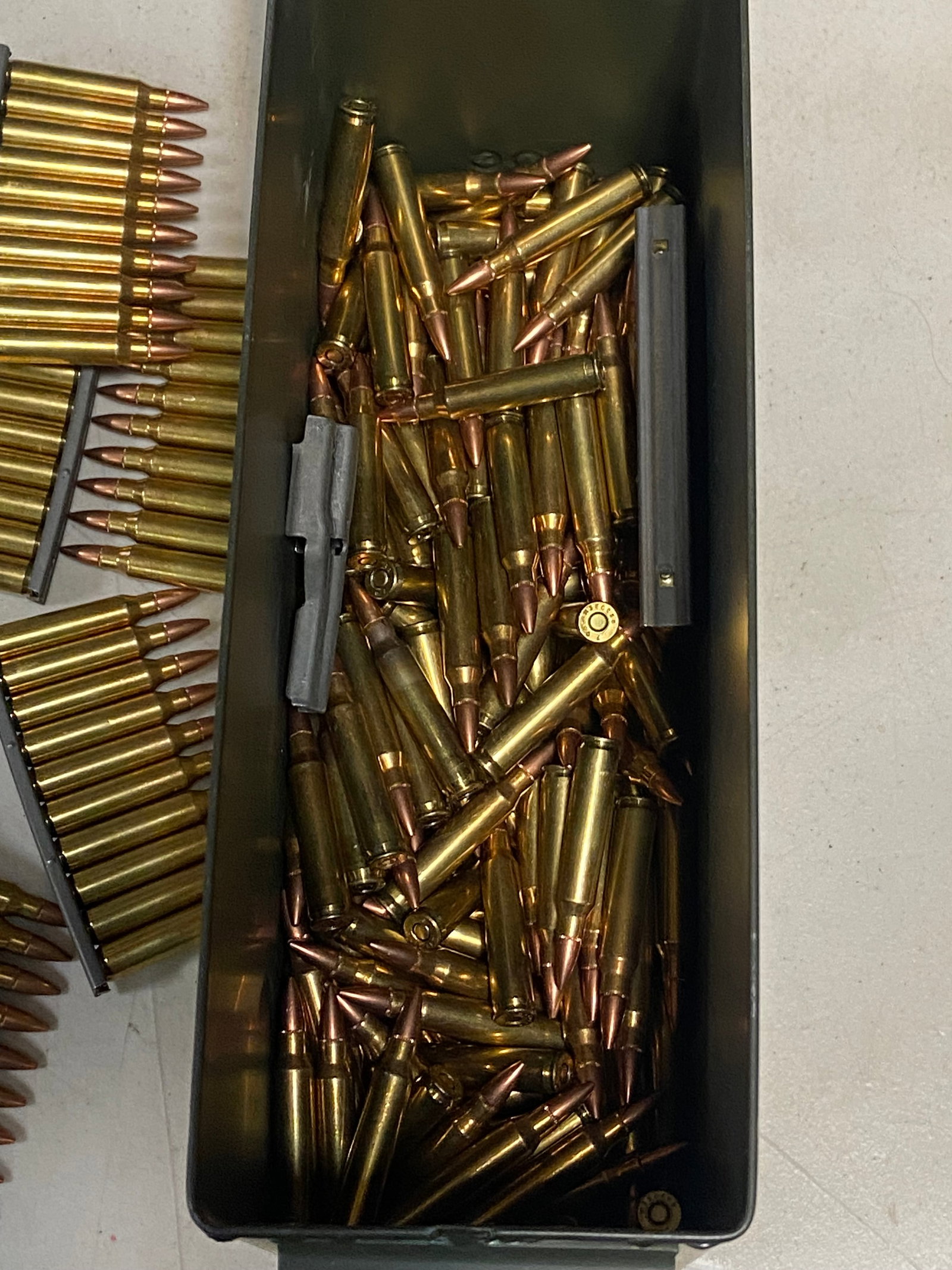 Approx. 12 Lbs. Of .223 REM. 55gr. FMJ Federal Ammunition in Ammo Can (Some on Stripper Clips) - 3