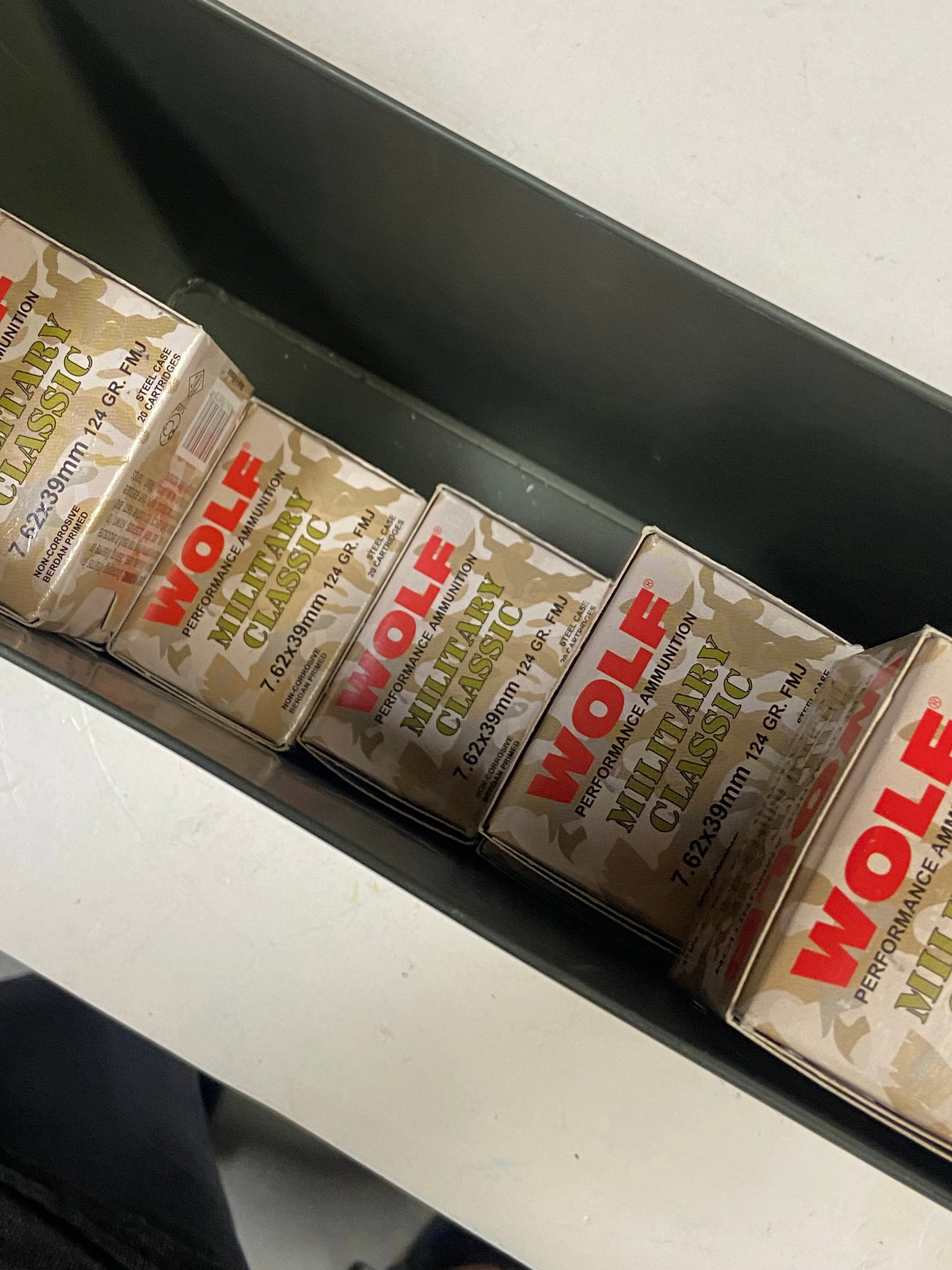 NIB 240rds. of 7.62x39 124gr. FMJ Wolf Military Classic Ammunition in Ammo Can - 3