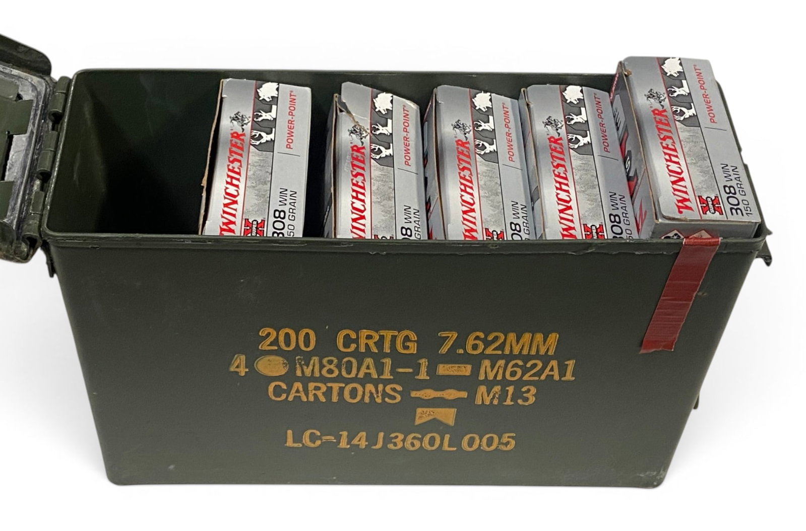 NIB 100rds. of .308 WIN. 150gr. Winchester Super X Ammunition in Ammo Can (1 of 2)