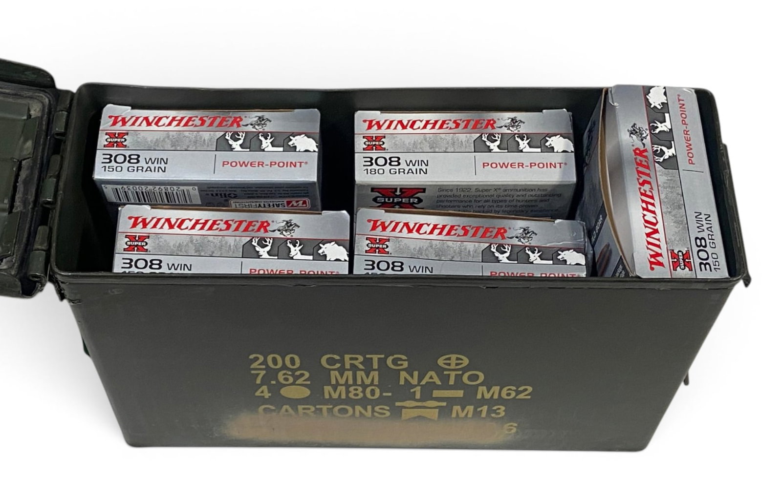 NIB 100rds. of .308 WIN. 150gr. Winchester Super X Ammunition in Ammo Can (1 of 1)