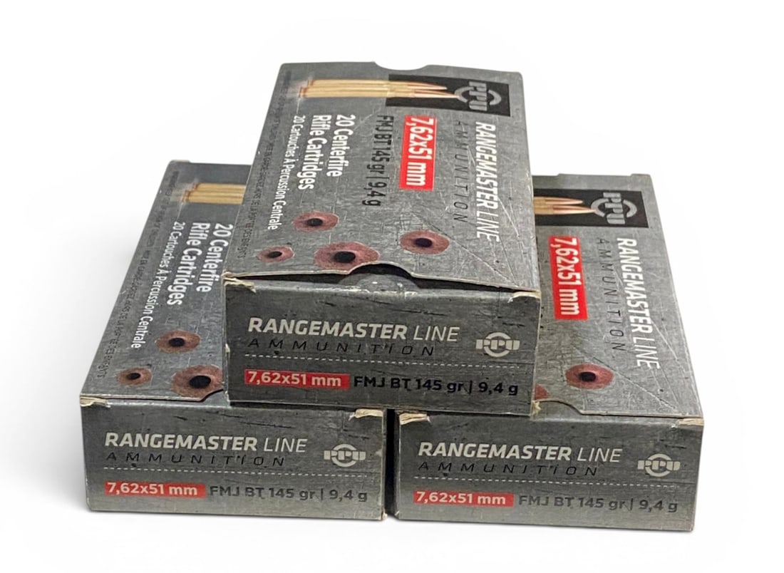 NIB 60rds. of 7.62x51mm FMJ 145gr. Rangemaster Line Ammunition: See photo(s)