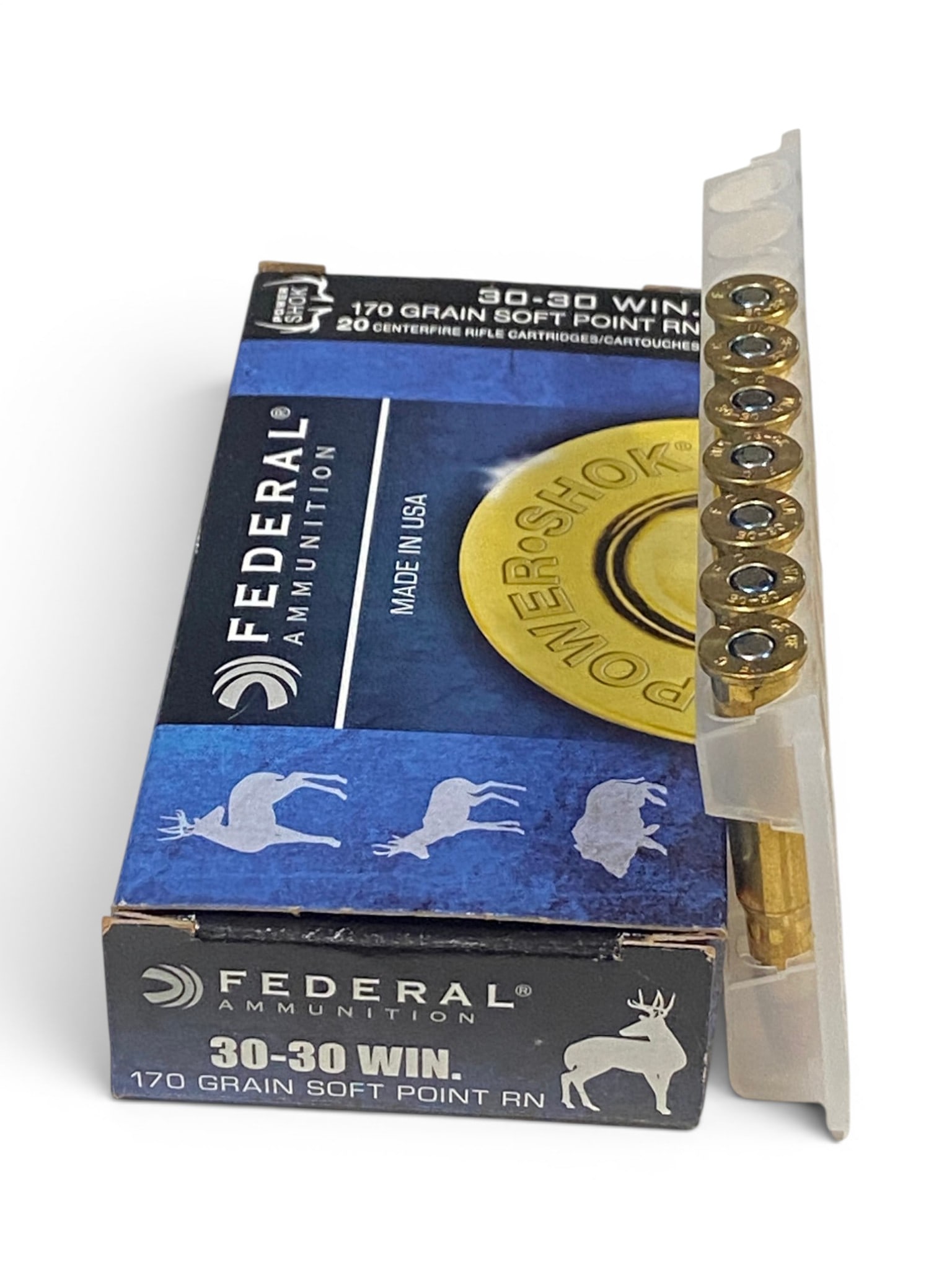 NIB 27rds. of .30-30 WIN. 170gr. Soft Point RN Federal Power-Shok Ammunition (1 of 2)