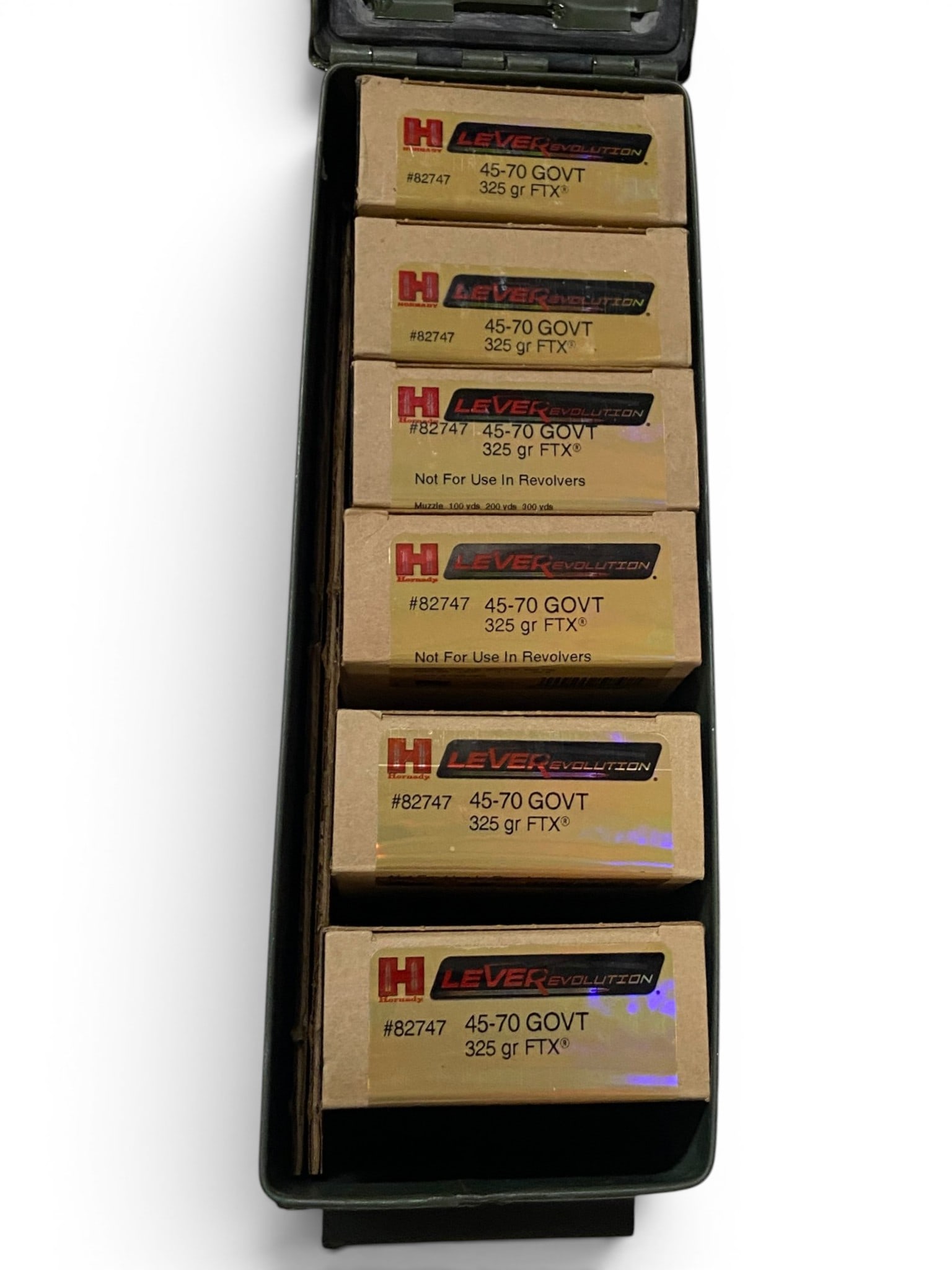 WOW! NIB 120rds. of .45-70 GOVT. 325gr. FTX Hornady LeverEvolution Ammo in Can - 2