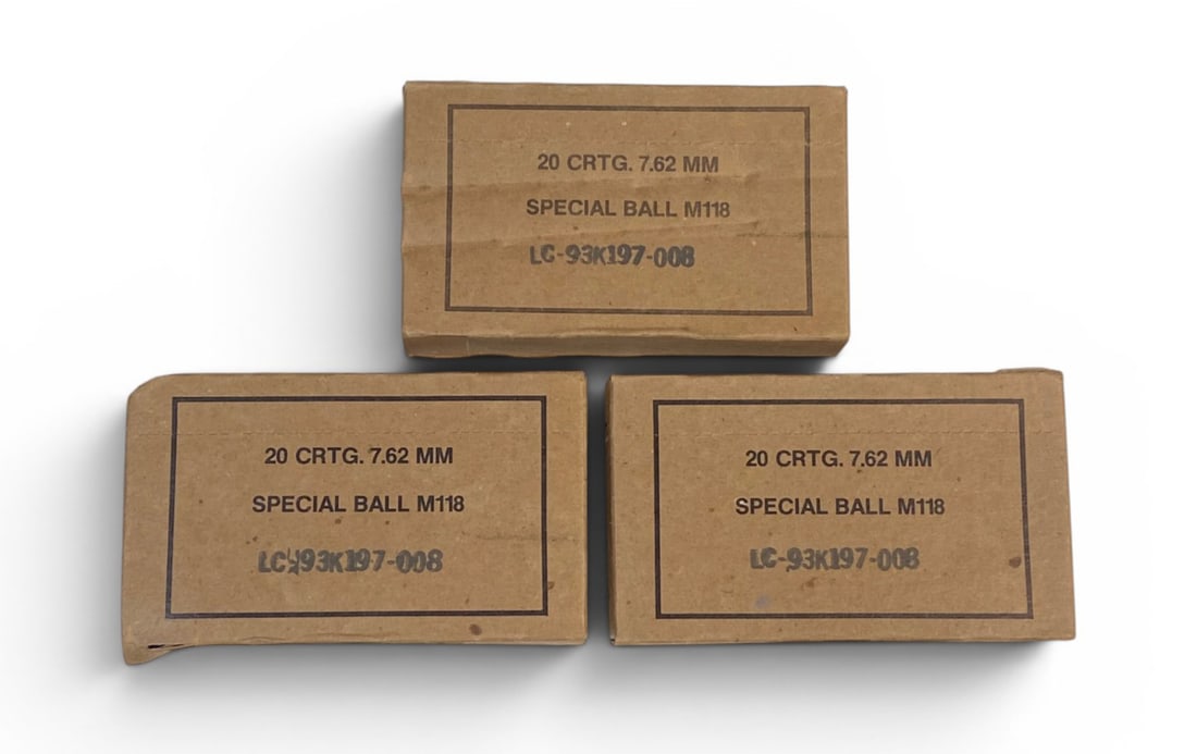 NIB 60rds. of 7.62x51mm NATO Special BALL M118 LC Ammunition (1 of 1)