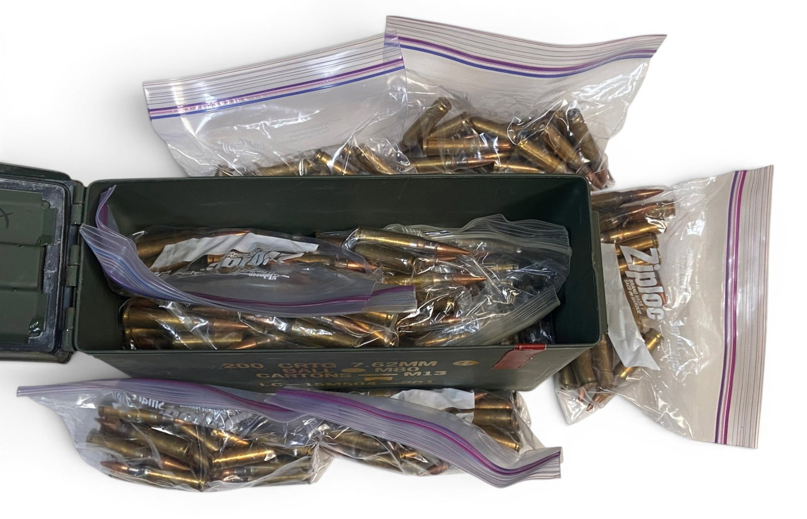 280rds. of 7.62x51mm NATO M80 BALL LC-68 Ammunition in Can - 2