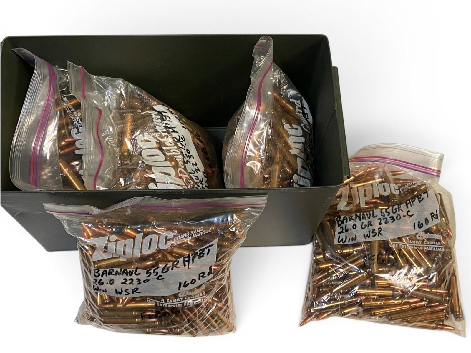 640rds. of .223 REM. (5.56mm) Barnaul 55gr. HPBT Reloaded Ammunition in Can - 3