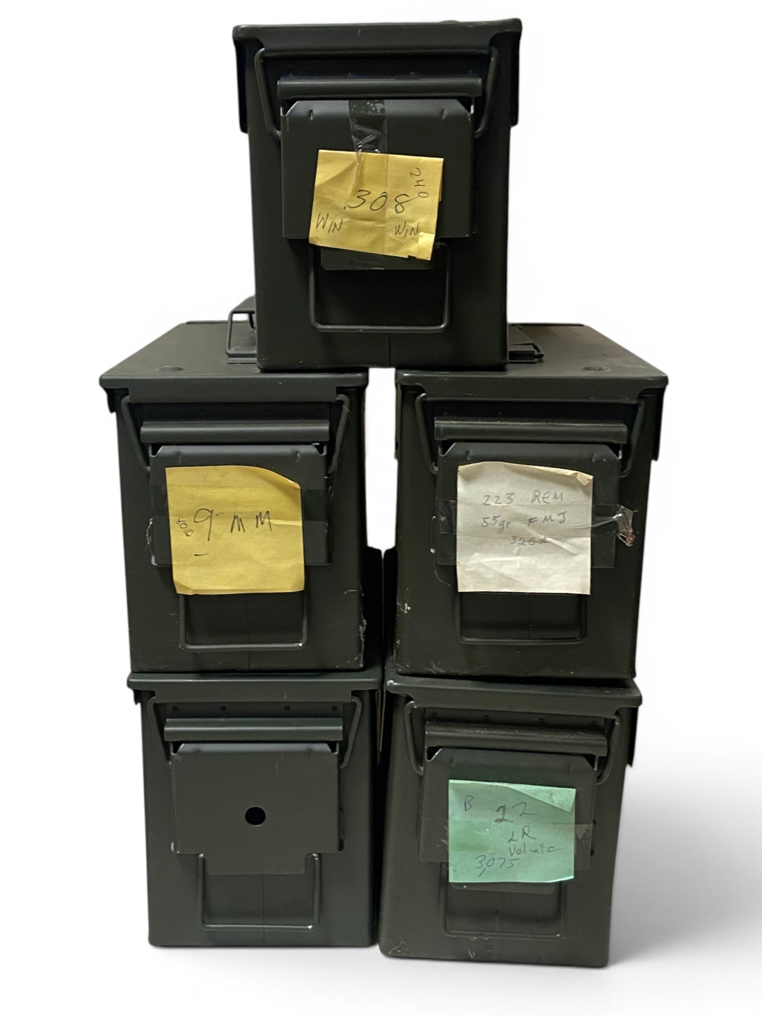 (5) .50 Caliber Metal Ammunition Storage Cans (1 of 1)