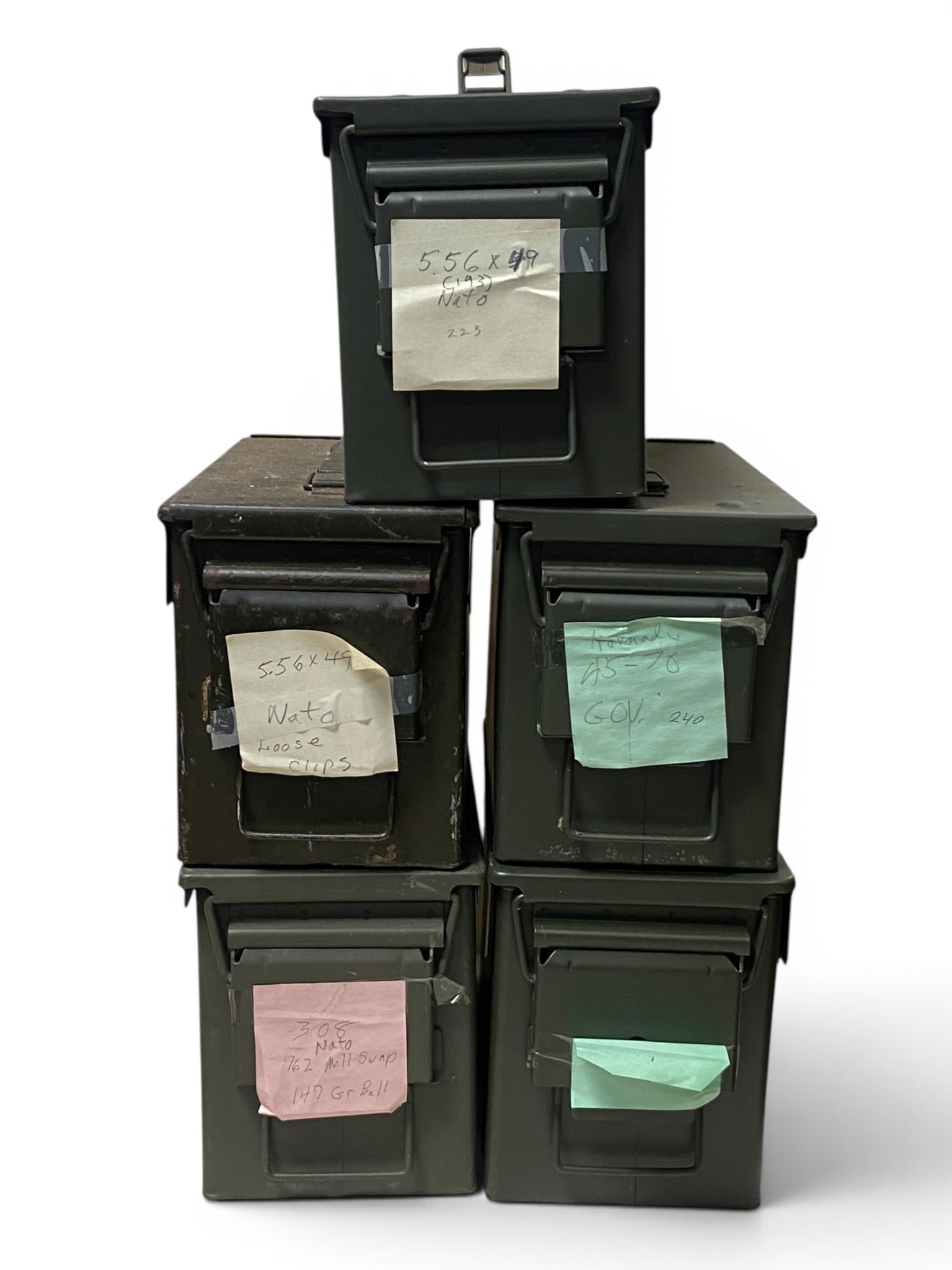(5) .50 Caliber Metal Ammunition Storage Cans (1 of 1)