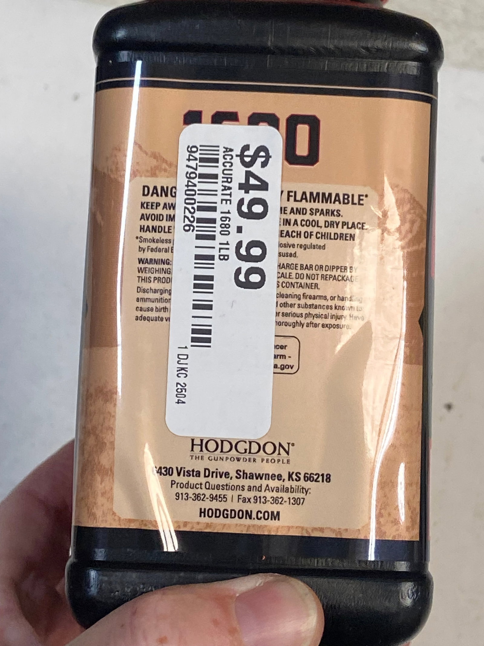 New 1lb. Bottle of Accurate 1680 Smokeless Propellant Gun Powder for Reloading - 2