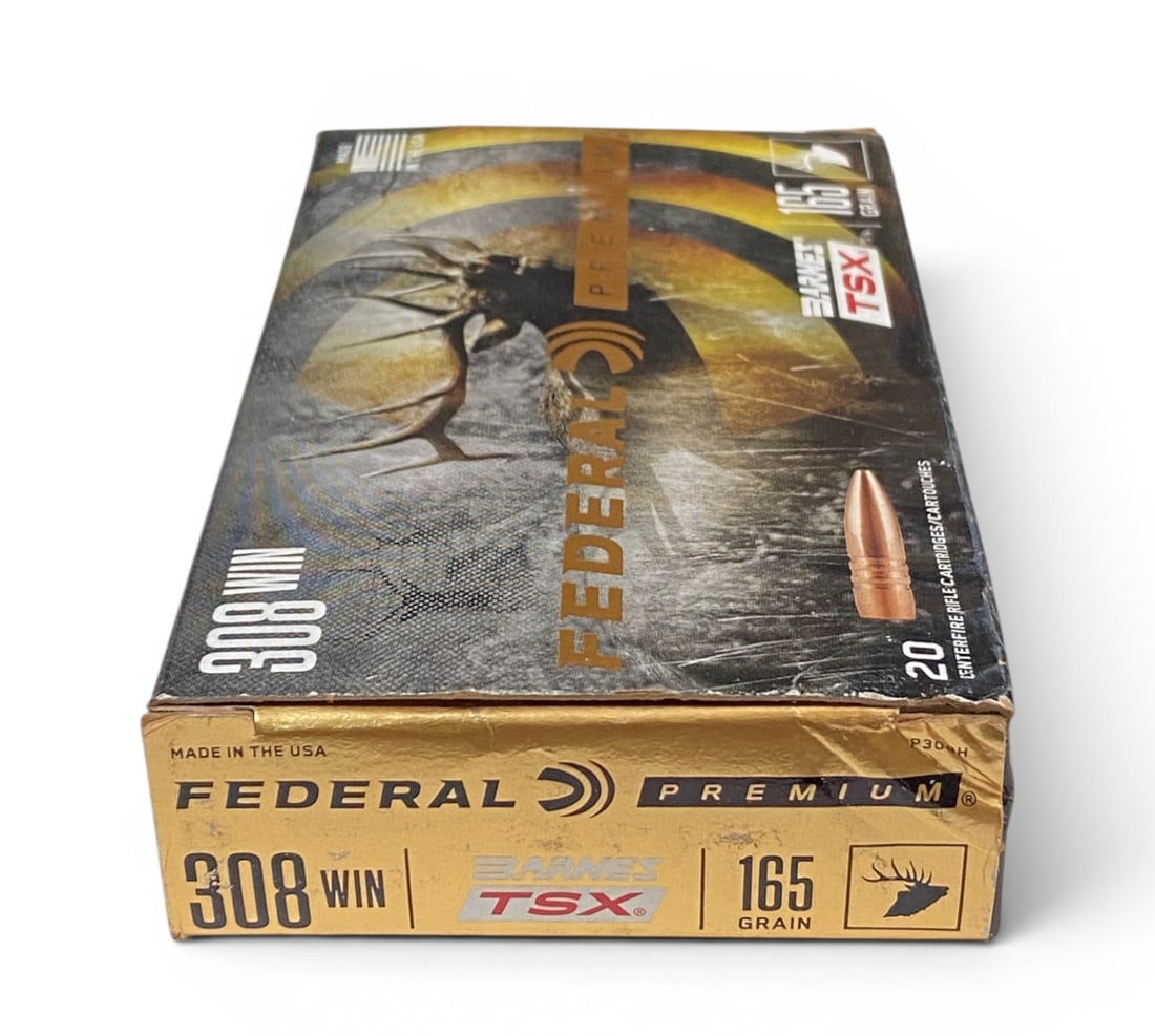 NIB 20rds. of .308 WIN. 165gr. Federal Premium Barnes TSX Ammunition: High quality, expensive ammunition