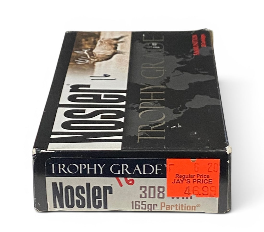 NIB 16rds. of .308 WIN. 165gr. Partition Nosler Trophy Grade Ammunition: High quality, expensive ammunition