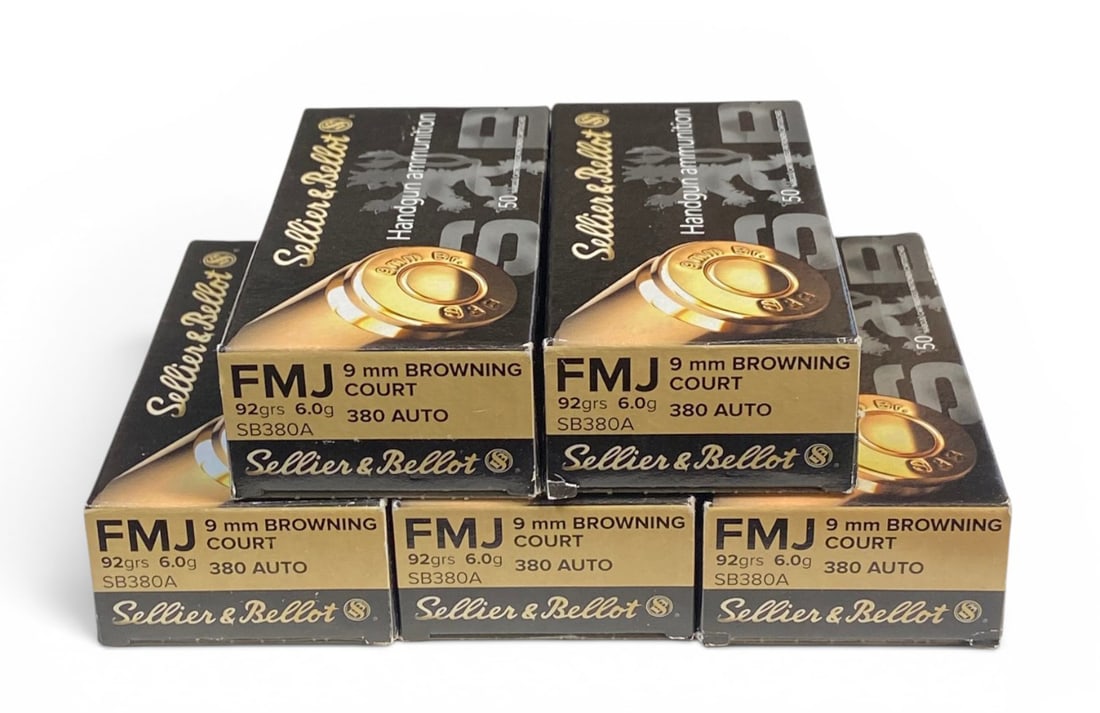 NIB 250rds. of .380 AUTO 92gr. Sellier & Bellot Ammunition: See photo(s)