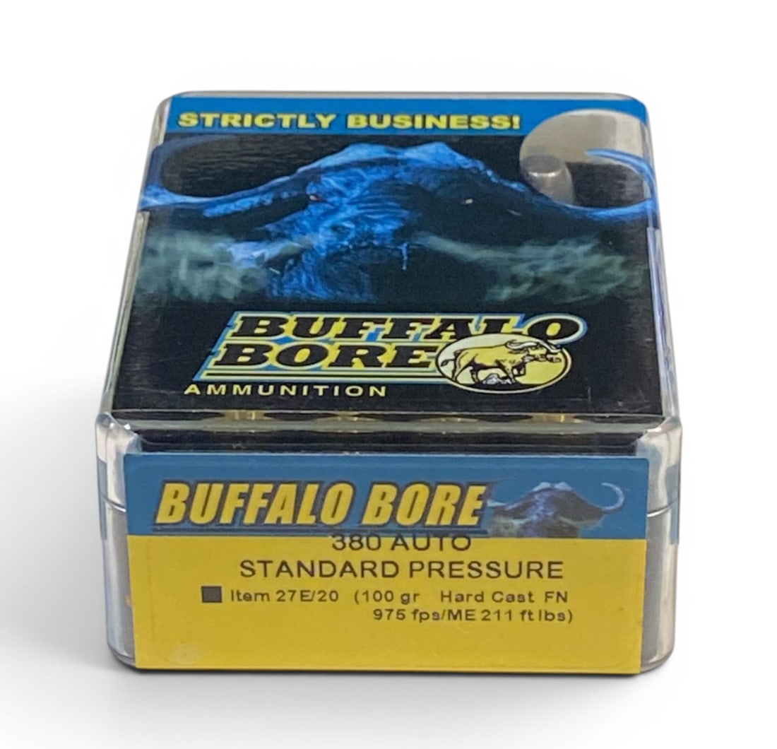 NIB 20rds. of .380 AUTO 100gr. Hard Cast FN Buffalo Bore Ammunition: See photo(s)
