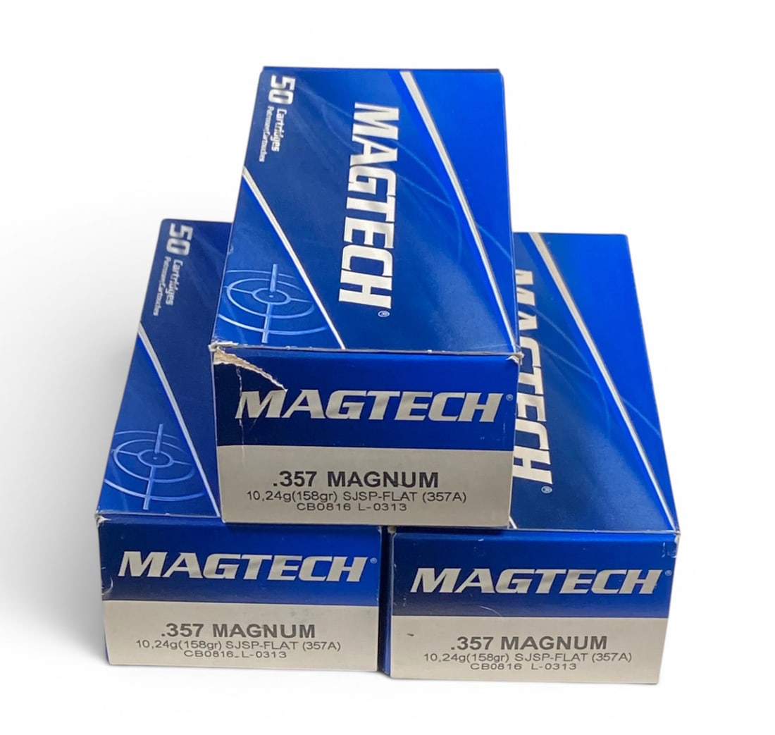 NIB 150rds. of .357 MAGNUM 158gr. SJSP Flat Magtech Ammunition: See photo(s)