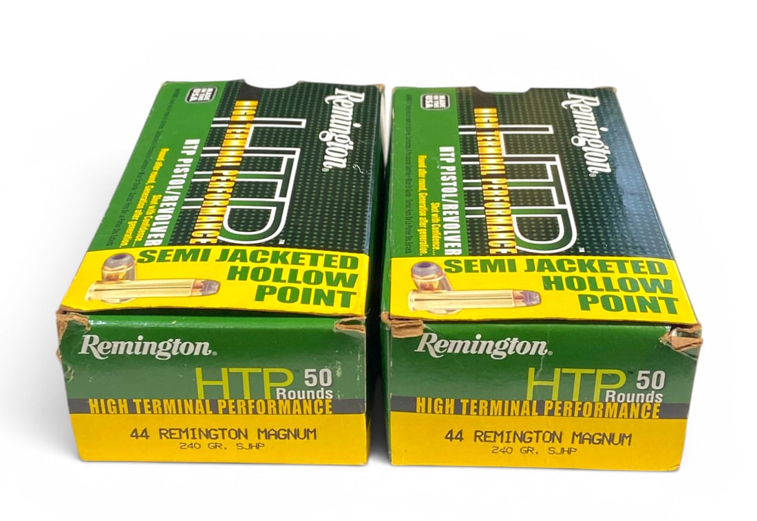 NIB 100rds. of .44 REM. MAG. 240gr. SJHP Remington HTP Ammunition: See photo(s)
