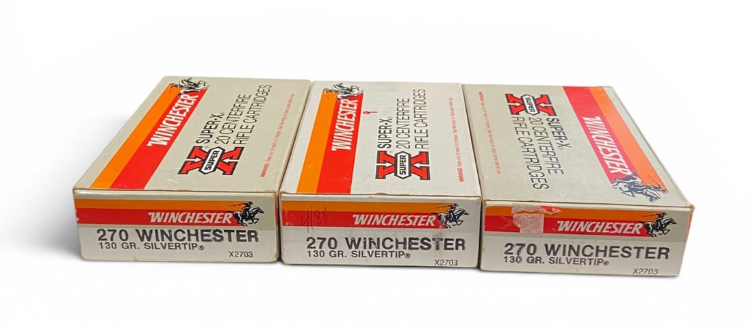 NIB 49rds. of .270 WIN. 130gr. Silvertip Winchester Super-X Ammunition and (5) Brass of Same (1 of 1)