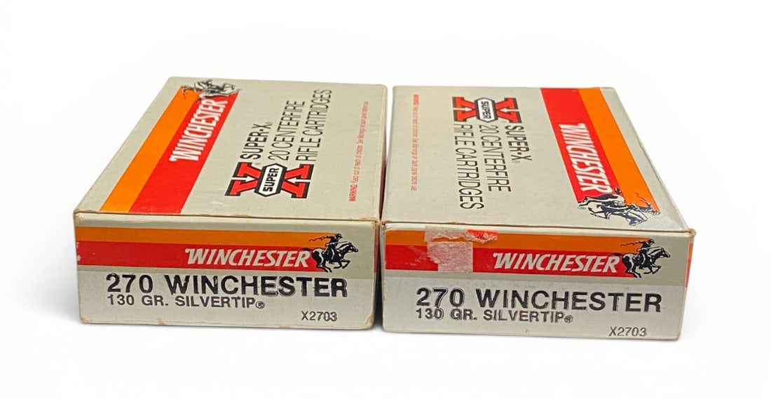NIB 40rds. of .270 WIN. 130gr. Silvertip Winchester Super-X Ammunition: See photo(s)
