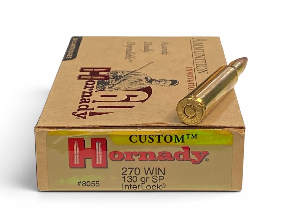 NIB 20rds. of .270 WIN. 130gr. SP InterLock Hornady Custom Ammunition: See photo(s)