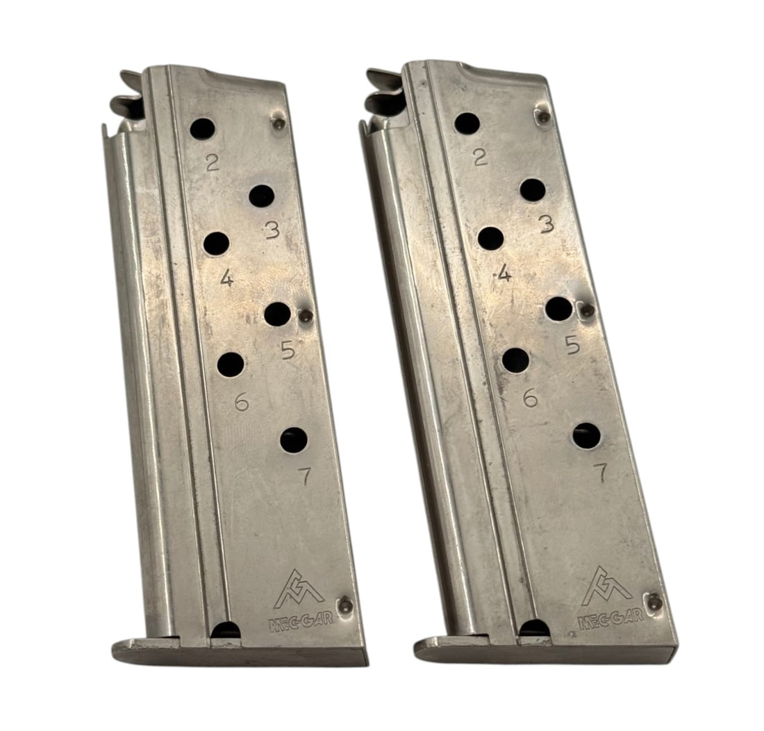 (2) Mec-Gar 1911 Officer / Compact .40 S&W 7-Round Steel Magazines: See photo(s)