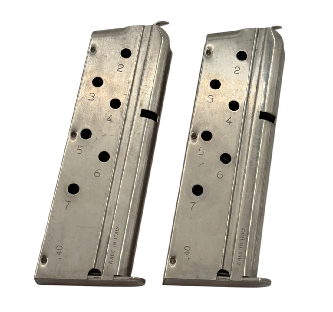 (2) Mec-Gar 1911 Officer / Compact .40 S&W 7-Round Steel Magazines - 2