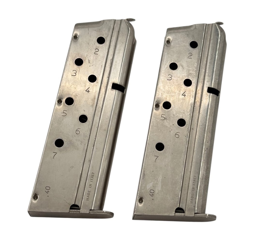 (2) Mec-Gar 1911 Officer / Compact .40 S&W 7-Round Steel Magazines - 2