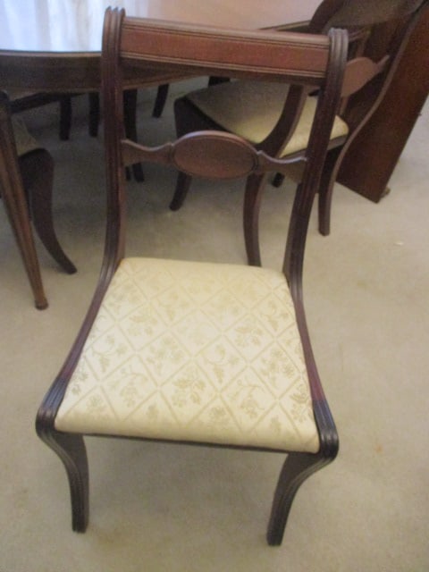 Oval Dining Room Table, 6 Chairs, 1 Leaf - 2