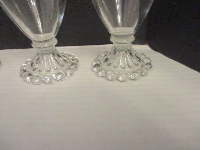 Vintage Glass Goblets Hobnail Foot; 7 pcs - 2