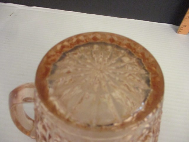 Pink Depression Pressed Glass Pitcher - 3