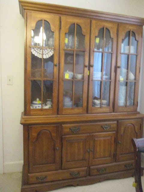 China Hutch; 2 pc: Contents not included; 80" tall x 60" long x 18" wide Bring help to load