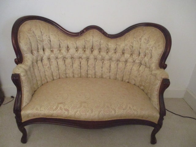 Victorian Style Love Seat Camel Back (1 of 5)