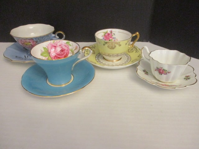 Teacup & Saucers: 2 English; 1 Japan
