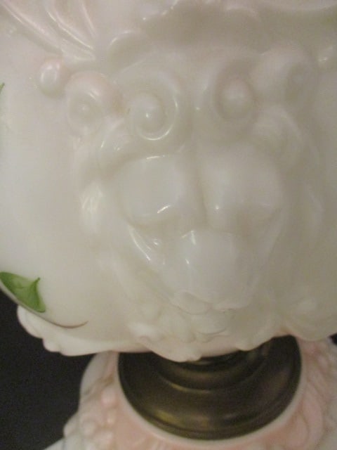 Victorian Revival Pink Satin Parlor Lamp - 2